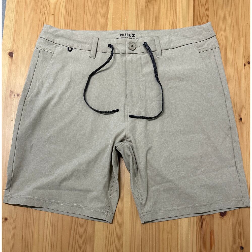 Roark Men's Casual Drawstring Shorts in Light Khaki
